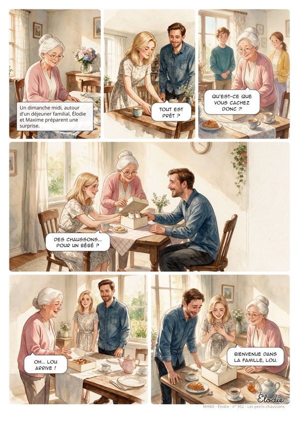Planche de BD personnalisée : Les petits chaussons
