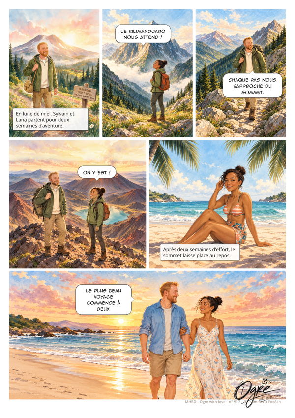 Planche de BD personnalisée : Du sommet à l’océan
