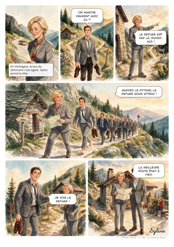 Planche de BD personnalisée : La route de Sylvie