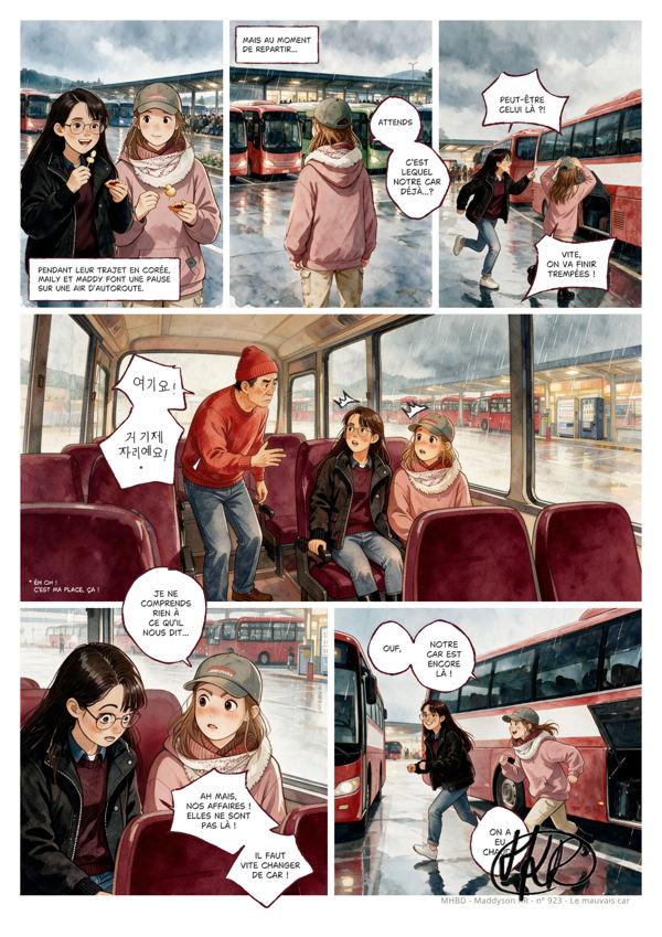 Planche de BD personnalisée : Le mauvais car