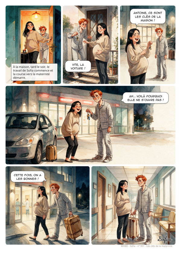 Planche de BD personnalisée : Les clés de la maternité