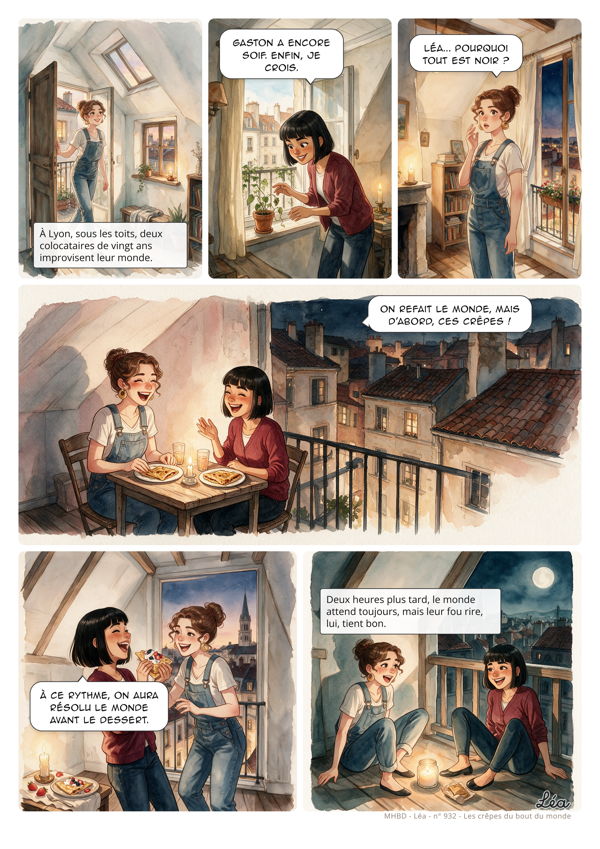 Planche de BD personnalisée : Les crêpes du bout du monde
