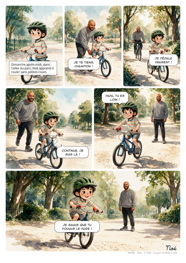 Planche de BD personnalisée : Le jour où Noé a volé