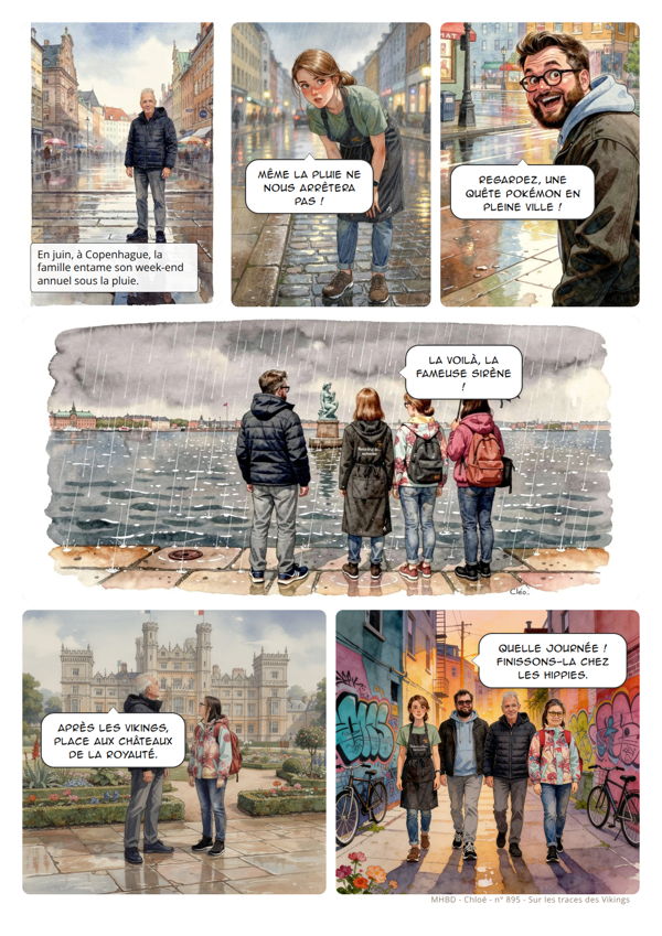 Planche de BD personnalisée : Sur les traces des Vikings