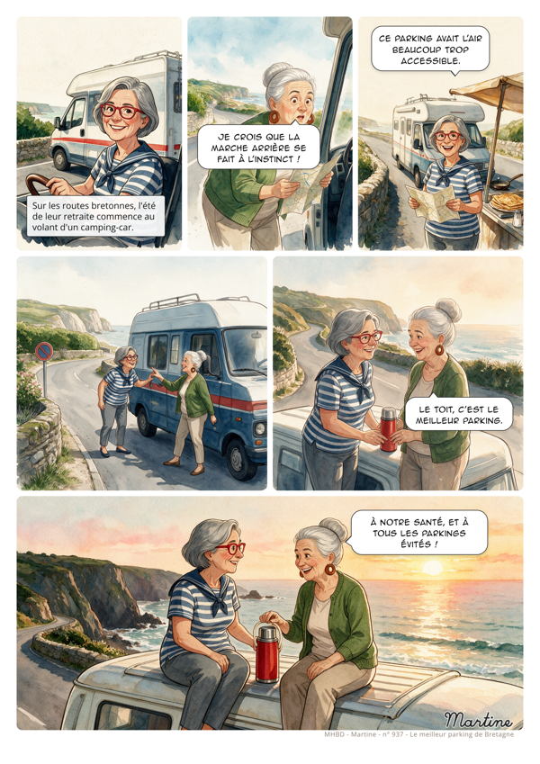 Planche de BD personnalisée : Le meilleur parking de Bretagne